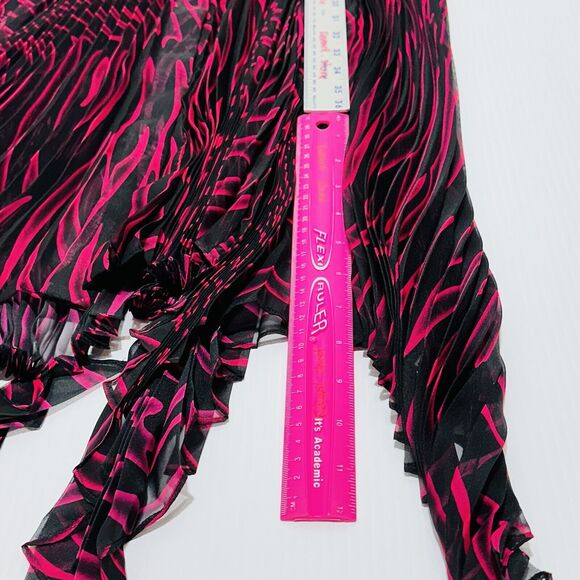 NWT Versace Runway Dress IT 40 US 4 Zebra Sheer Plissé Red Black $5,025 - Picture 13 of 14